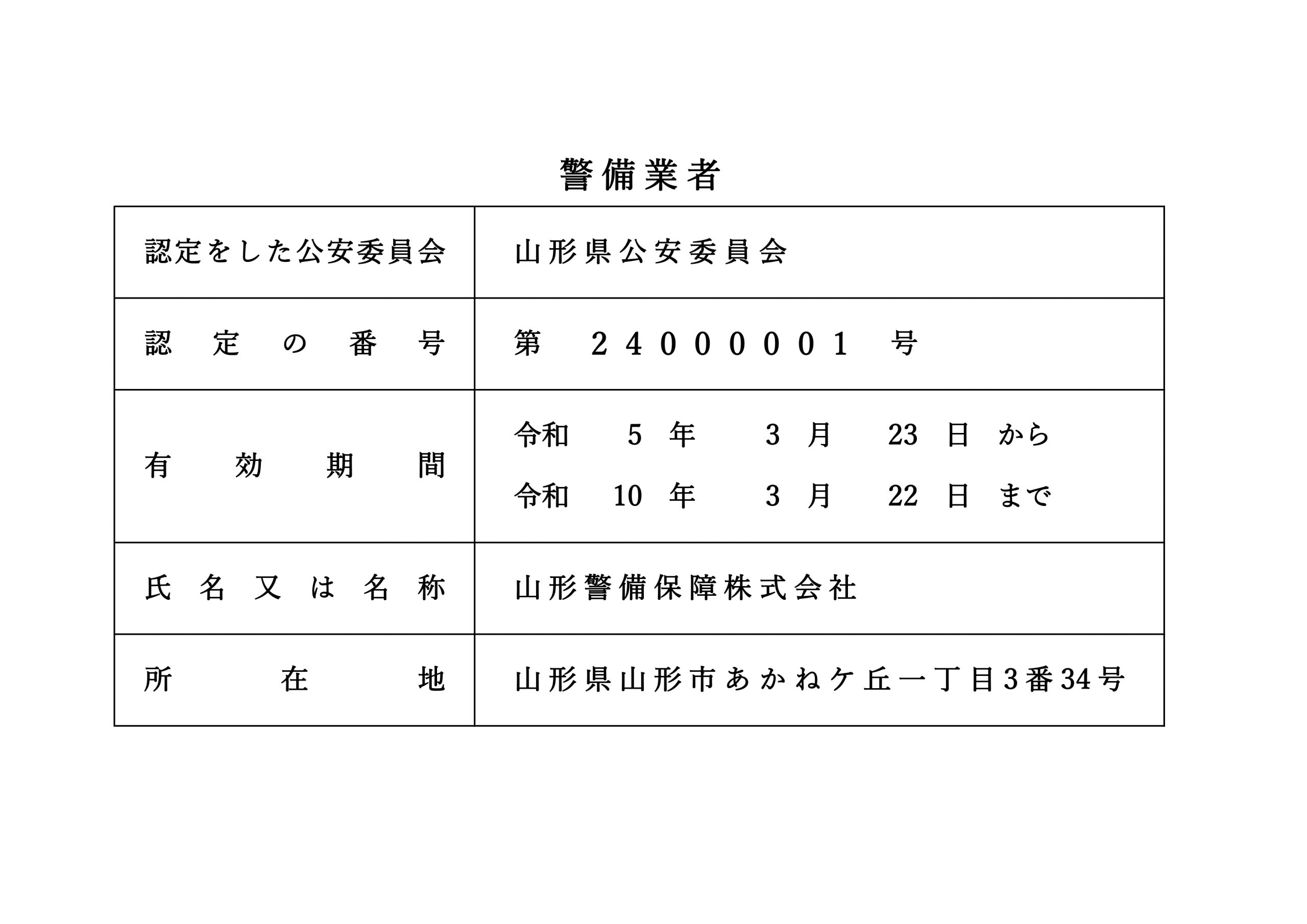 警備業標識